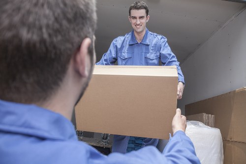Mover assessing a job site for safety before loading begins