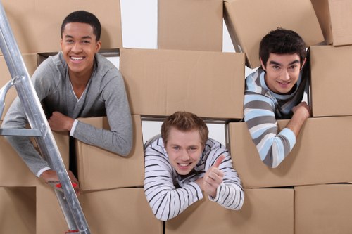 Commercial moving team planning an office relocation in Mile End