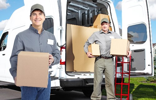 Business furniture and equipment ready for a Mile End commercial move