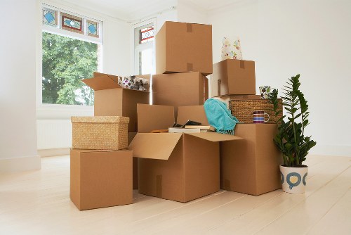 Office and business items loaded for transport