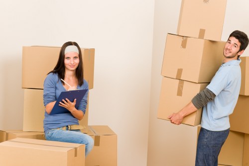 Local packing team organising household items for relocation in Mile End
